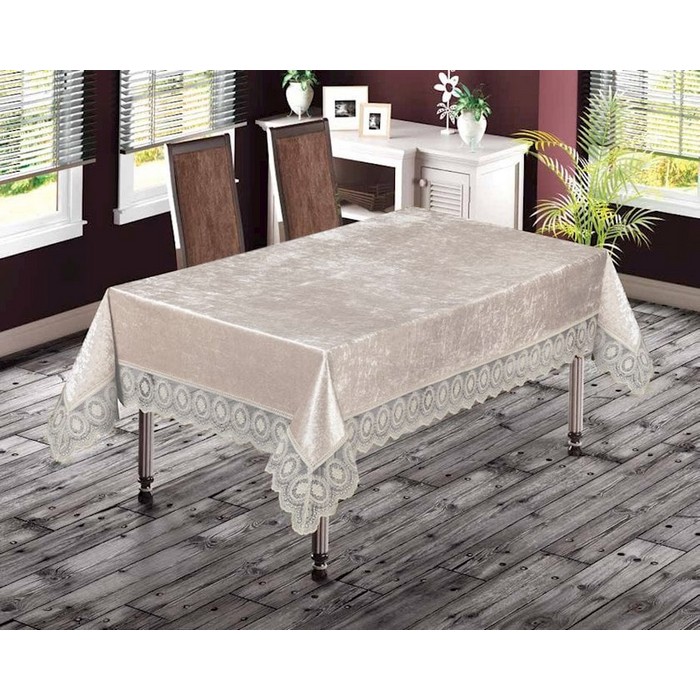 Tablecloth, ATAK, Safiye, 160x300cm, Cream, 12 people, Polyester
