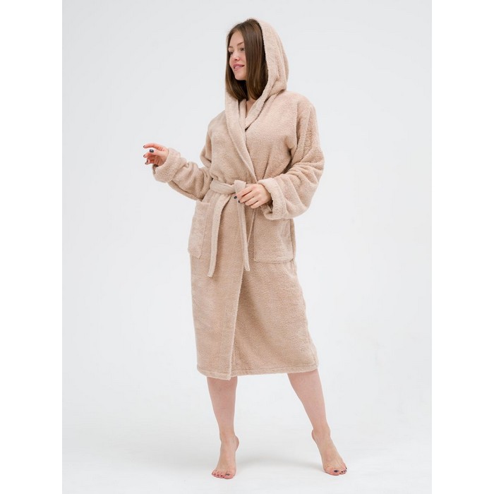 Halat baie, MK HAVLU, L, Bumbac, Crem, Cordon detasabil, Lungi, Laterale, Da, Turcia