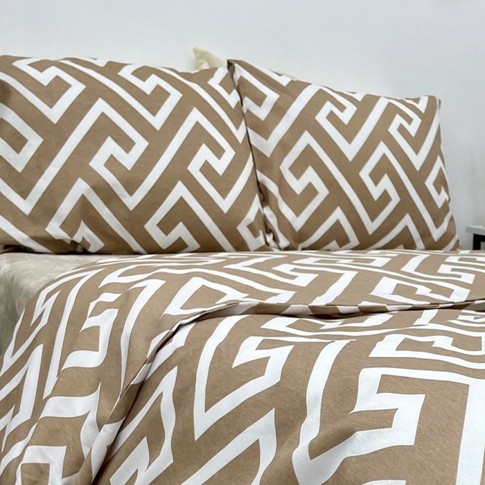Набор постельного белья, HUQQA, 4 штук, Double Size, 240x260cм, 200ч230см, 50x70cм, Хлопок, Темно-серый, 240x260cм, Турция
