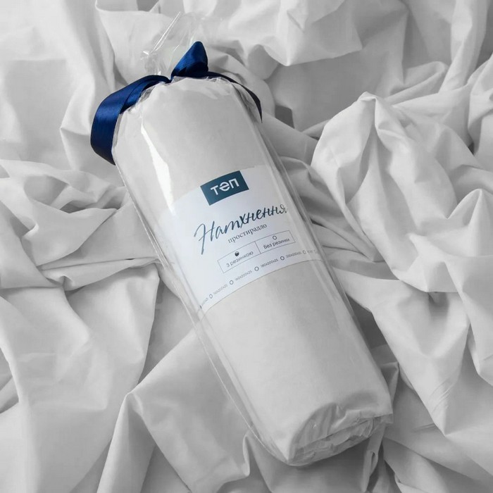 Sheet, BALAK HOME, 180x200 cm, Cotton, White, with elastic, 115 g/m2, Ukraine