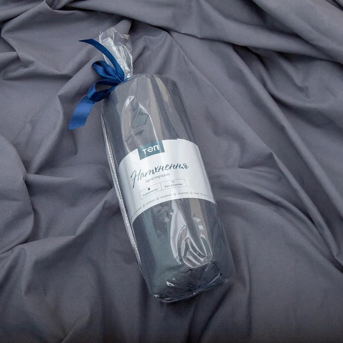 Sheet, BALAK HOME, 180x200 cm, Cotton, Gray, with elastic, 115 g/m2, Ukraine