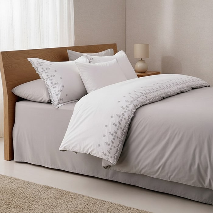 Bed linen set, IRINA HOME, 6 pieces, Cotton, 240x260cm, 200x220cm, 50x70cm, Gray, Turkey