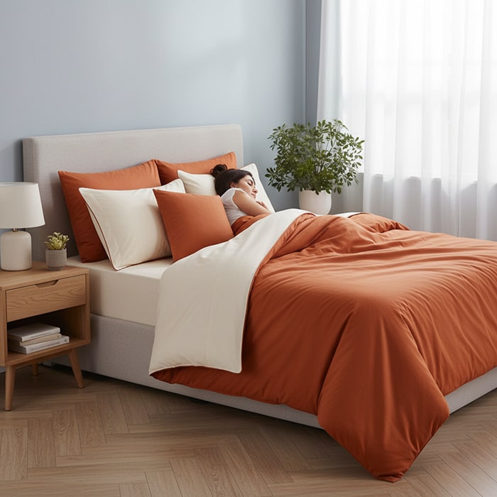 Постельное белье, IRINA HOME, 6 предметов, Double Size, 240x260cм, 200x220cм, 100% Хлопок, 50x70cм(4), Бордо, Турция