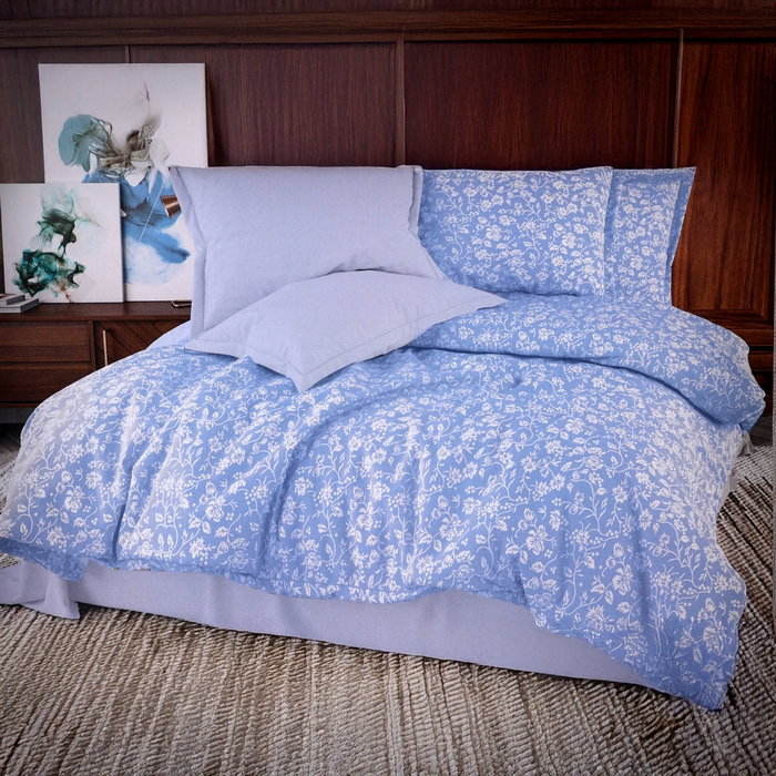 Bed linen set, NAPOLYON, 4 pcs, Double Size, 220x240cm, 200x220cm, 50x70cm, Cotton, Gray, Plaids, Turkey