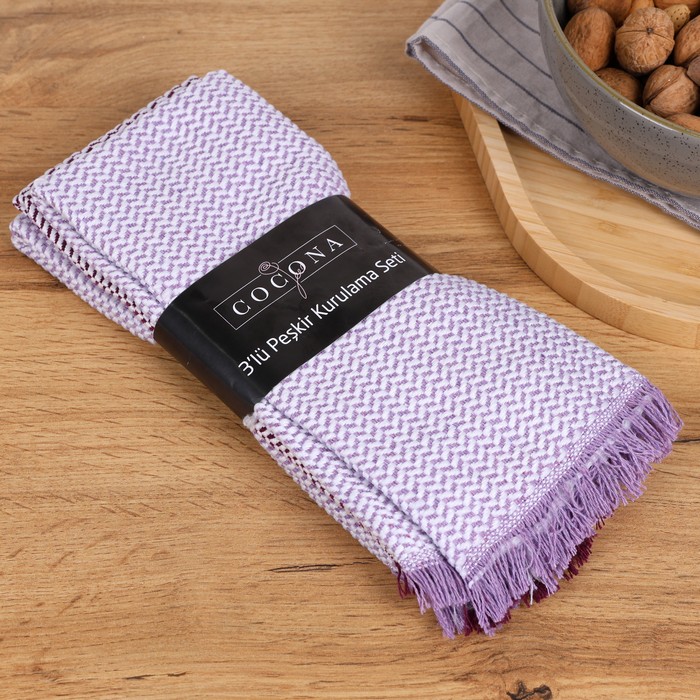 Set prosop bucatarie, FUSHIA, 3 buc, 30x50 cm, Bumbac, Diverse Culori