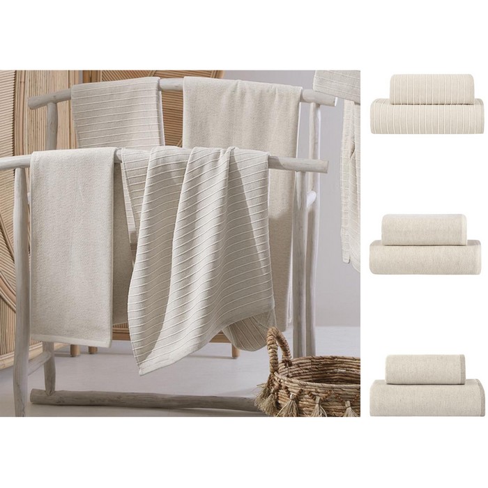 Prosop fata, CASA LUSSO, 50x100 cm, 90%Bumbac/10%In, Bej, 500gr/m2