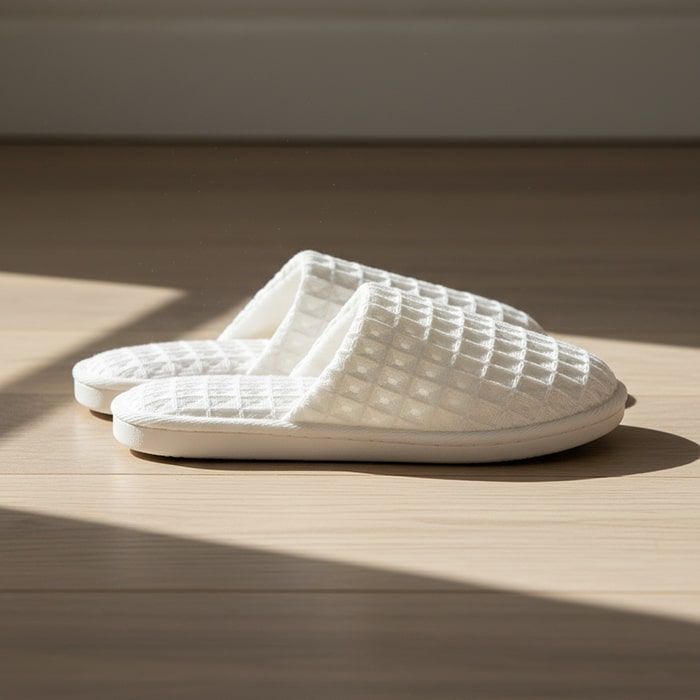 Домашние тапочки, CASA LUSSO, One Size, 65% хлопок/35 % модал, Белый