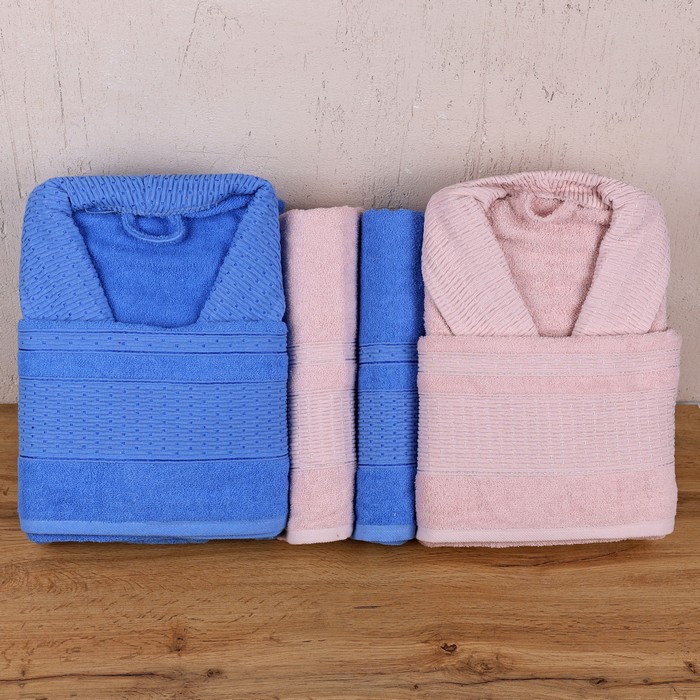 Set halate cu prosoape, ALIKA TEKSTIL, 6 piese, 70x140 cm, 50x90 cm, Standart, Bumbac, Diverse Culori, Turcia