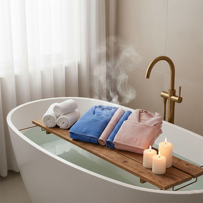 Set halate cu prosoape, ALIKA TEKSTIL, 6 piese, 70x140 cm, 50x90 cm, Standart, Bumbac, Diverse Culori, Turcia