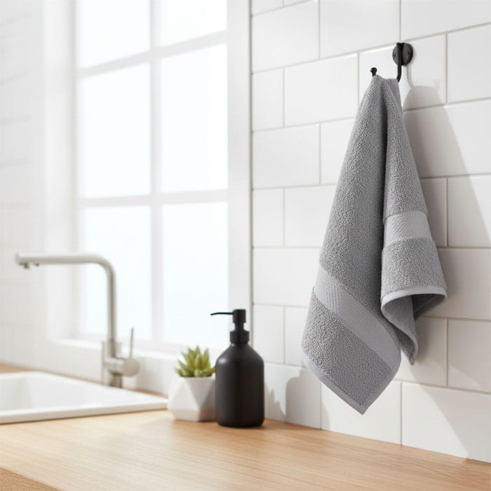 Prosop bucatarie, MK HAVLU, Bumbac, 30x60 cm, Gri, 1 buc