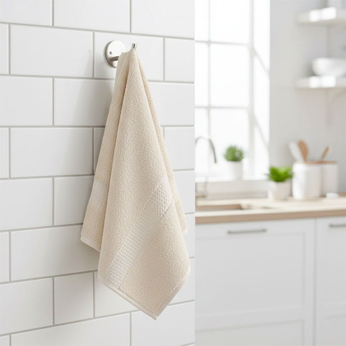 Prosop bucatarie, MK HAVLU, Bumbac, 30x60 cm, Crem, 1 buc