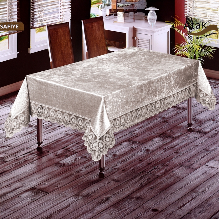 Скатерть, ATAK HOME, 160x300 cм, 12 человек, Кремовый, Полиэстер