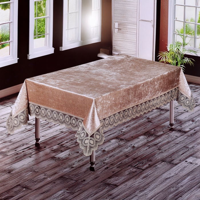 Скатерть, ATAK HOME, 160x220 cм, 10 человек, Кофейный, Полиэстер