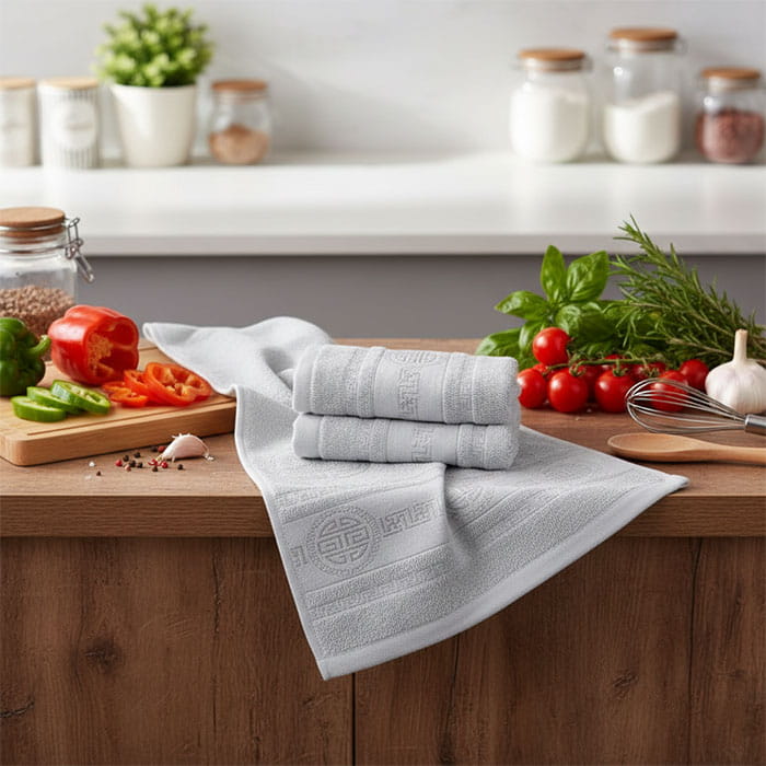 Kitchen towel, MELISSA, 30x60 cm, Cotton, Light Gray, 440gr/m2, 1 pcs