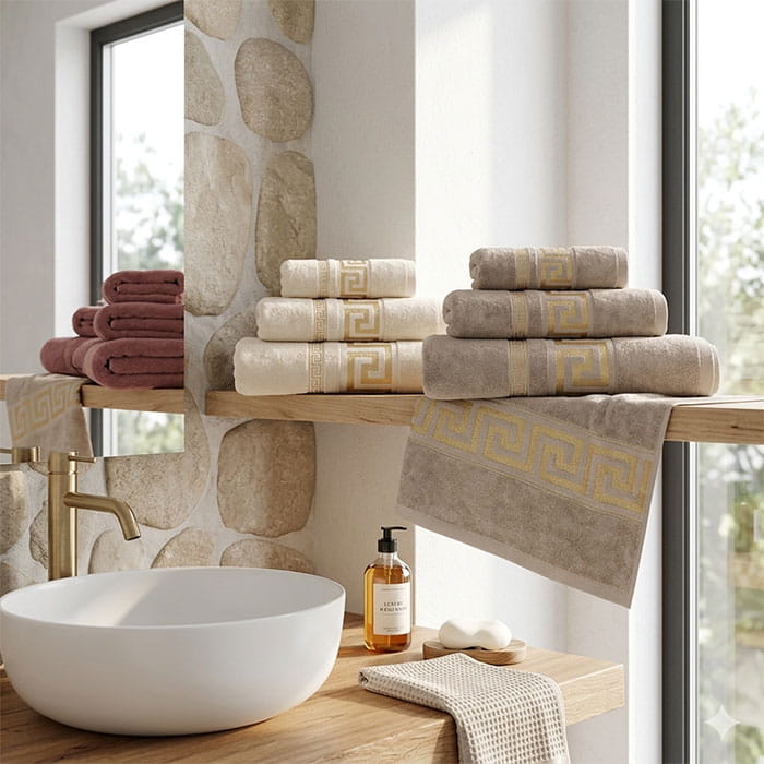 Set prosoape, ALIKA TEKSTIL, 3 piese, 70x140 cm, 50x90 cm, Bumbac, Diverse Culori
