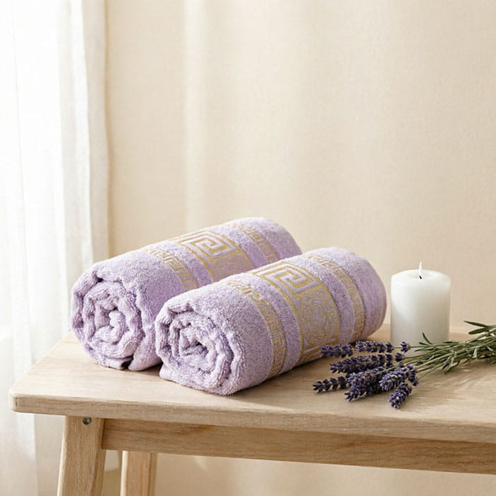 Set prosoape, MK HAVLU, 2 piese, Bumbac, 50x90 cm, 70x140 cm, Liliac