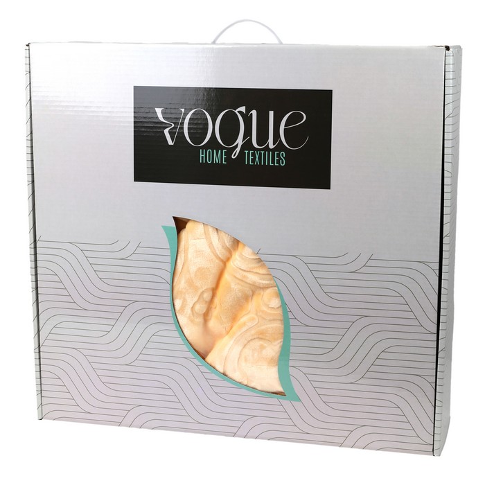 Cuvertura embosata, VOGUE, 200x240cm, Poliester, Bej Deschis, 4.2 kg