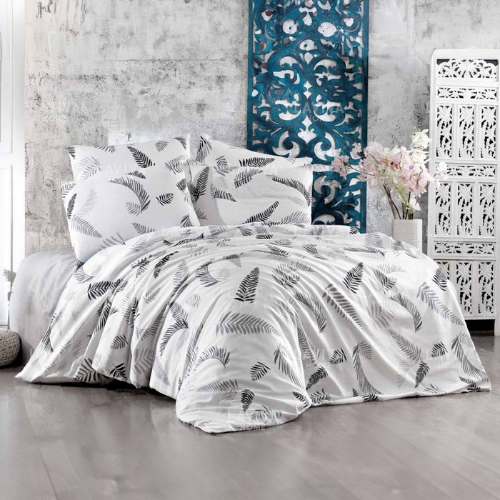 Lenjerie de pat, SABAEV TEXTILE, 4 piese, 220x240cm, 200x220cm, 50x70cm, Bumbac, Diverse Culori, Fluturi, Turcia