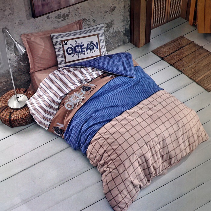 Set lenjerie de pat, COTTONBOX, 3 piese, 180x240 cm, 160x220 cm, 50x70 cm, Bumbac, Diverse Culori, Single Size, Turcia, 180x240 cm