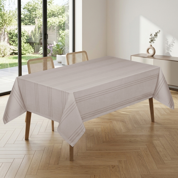 Fata de masa, SELAMI, 160x220 cm, 10 persoane, Jumbo, Cappucino, Fibre sintetice