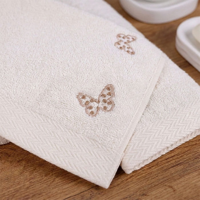 Set prosoape, MK HAVLU, 3 piese, Bumbac, 30x50, 50x90 cm, 70x140 cm, Crem