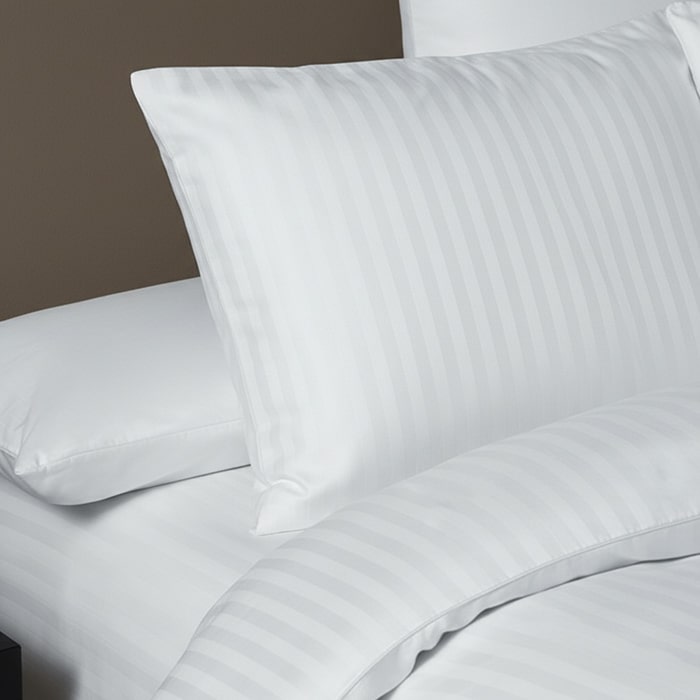 Комплект постельного белья, FIRST CHOICE, 6 предметов, 240x260cм, 220x240cм, 50x70cм, Сатин, Белый, Вертикальные полосы, Турция