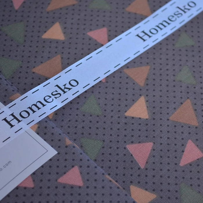 Set lenjerie de pat, HOMESKO, 4 piese, Double Size, 240x260cm, 200x220cm, 50x70cm, Ranforce, Gri, Geometric, Turcia