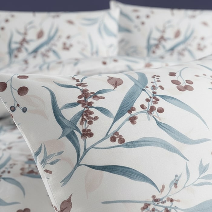 Bed linen set, HOMESKO, 4 pcs, Double Size, 240x260cm, 200x220cm, 50x70cm, Ranforce, White, Turkey