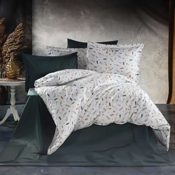 Set lenjerie de pat, NAPOLYON, 4 piese, 240x260cm, 200x220cm, 50x70cm, Ranforce, Diverse Culori, Cu model, Double Size, 240x260cm, Turcia