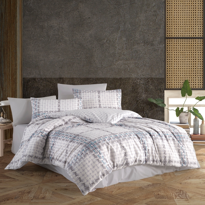 Set lenjerie de pat, NAZENIN, 6 piese, 240x260cm, 200x220cm, 50x70cm, Bumbac Satinat, Diverse Culori, 240x260cm, Turcia