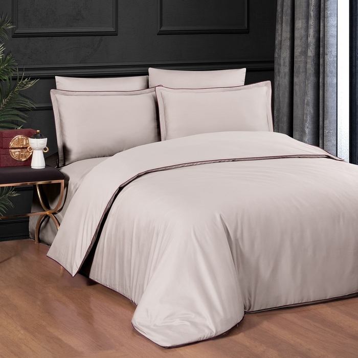 Bed linen set, LA ROMANO, 6 pieces, 240x260cm, 200x220cm, 50x70cm, Satin, Light Violet, 240x260cm, Turkey
