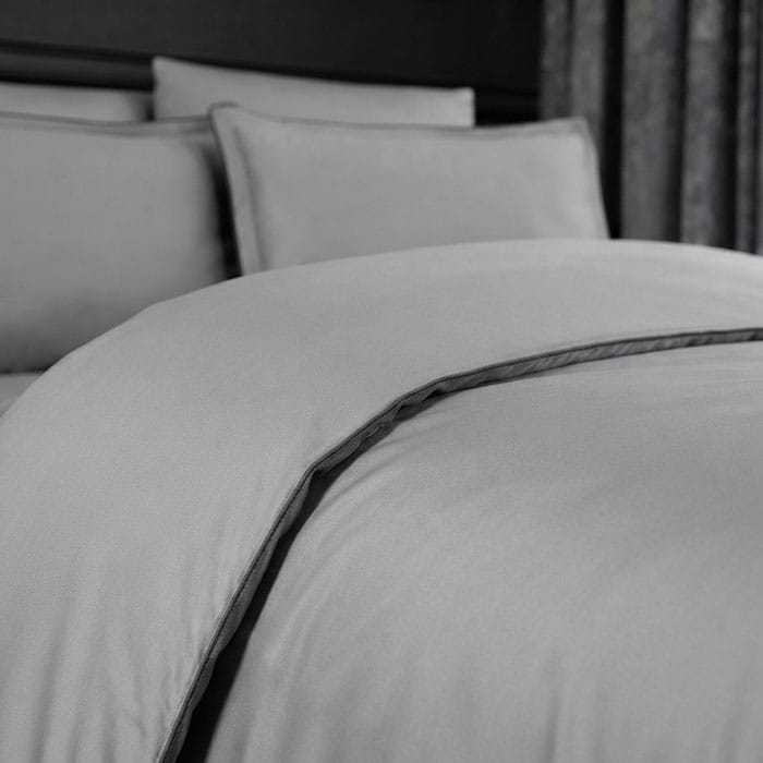 Bed linen set, LA ROMANO, 6 pieces, 240x260cm, 200x220cm, 50x70cm, Satin, Light Gray, 240x260cm, Turkey