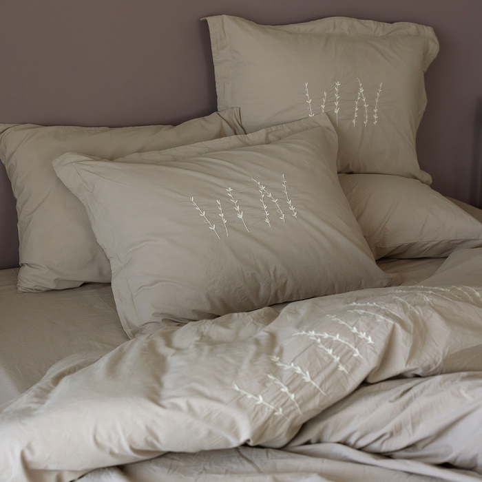 Bed linen set, LOOM&FLOW, 6 pieces, Beige, 240x260cm, 200x220cm, 50x70cm, Cotton, 240x260cm, Turkey