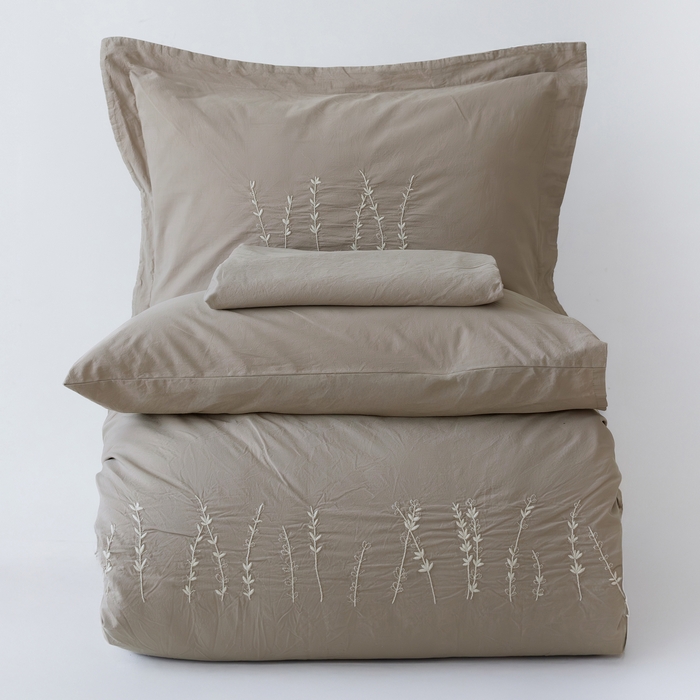 Bed linen set, LOOM&FLOW, 6 pieces, Beige, 240x260cm, 200x220cm, 50x70cm, Cotton, 240x260cm, Turkey
