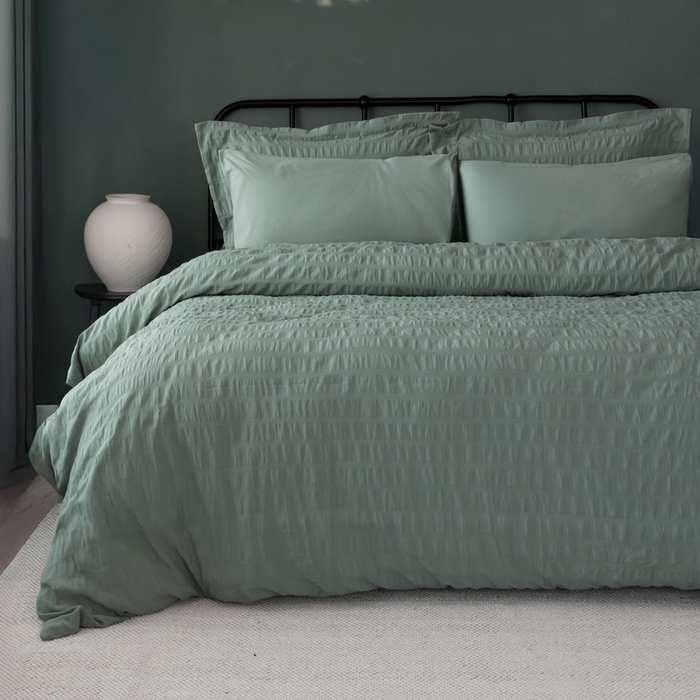 Bed linen set, LOOM&FLOW, 6 pieces, 240x260cm, 200x220cm, 50x70cm, Cotton, Green, 240x260cm, Turkey