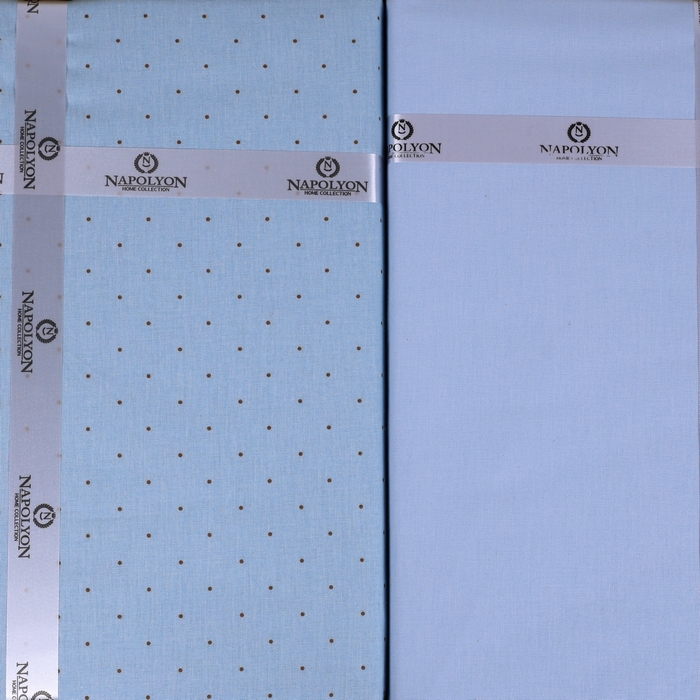 Set lenjerie de pat, NAPOLYON, 4 piese, 240x260 cm, 200x220 cm, 50x70 cm, Bumbac in amestec, Albastru, 240x260cm, Turcia
