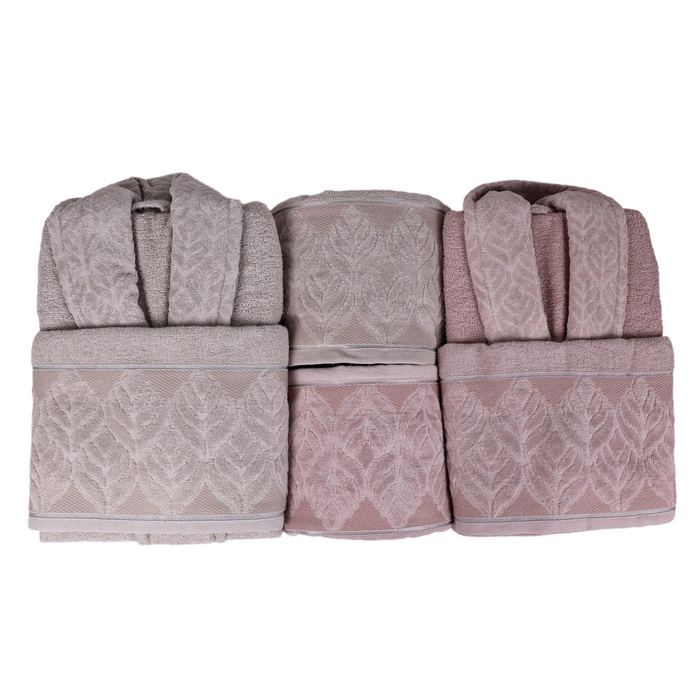 Bathrobe with towel set, MK HAVLU, 6 pieces, 70x140 cm, 50x90 cm, Cotton, Various Colors