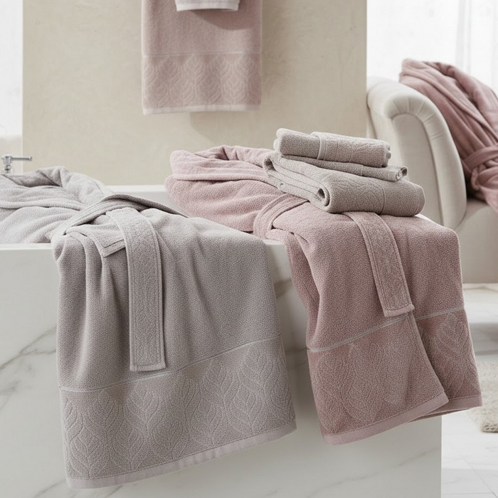 Bathrobe with towel set, MK HAVLU, 6 pieces, 70x140 cm, 50x90 cm, Cotton, Various Colors