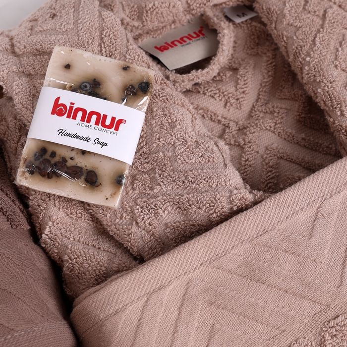 Bathrobe with towel set, MK HAVLU, 6 pieces, 70x140 cm, 50x90 cm, Cotton, Various Colors