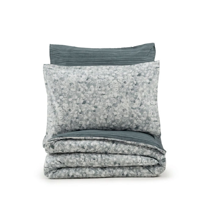 Set lenjerie de pat, COTTONBOX, 4 piese, 240x260 cm, 200x220 cm, 50x70 cm, Bumbac, Alb/Gri, 240x260cm, Turcia
