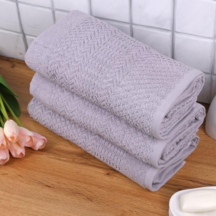 Face towel, MELISSA, Cotton, 50x90 cm, Light Gray, 460gr/m2