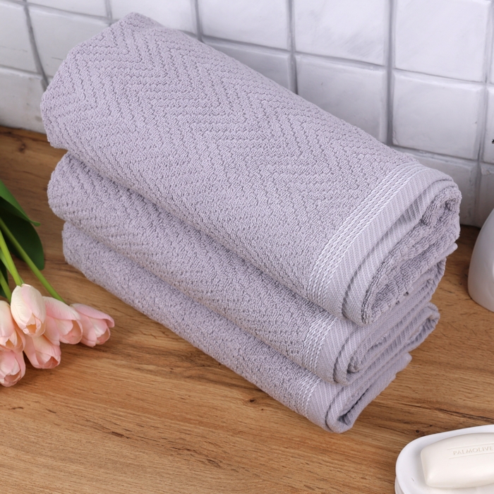 Face towel, MELISSA, Cotton, 50x90 cm, Light Gray, 460gr/m2