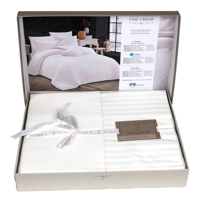 Bed linen set, NAZENIN, 4 pcs, 240x260 cm, 200x220 cm, 50x70 cm, Cotton, Cream