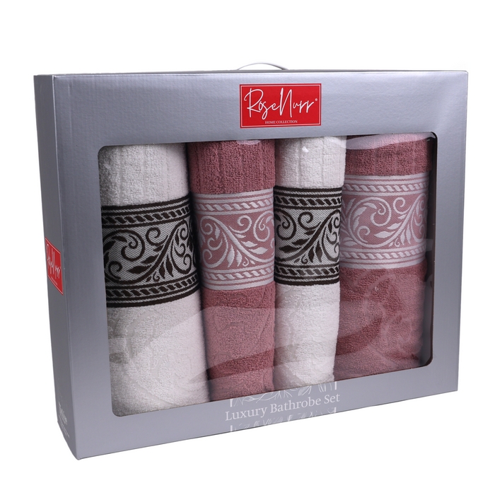 Set prosoape, ALIKA TEKSTIL, 4 piese, Bumbac, 50x90 cm, 90X150 cm, Diverse Culori