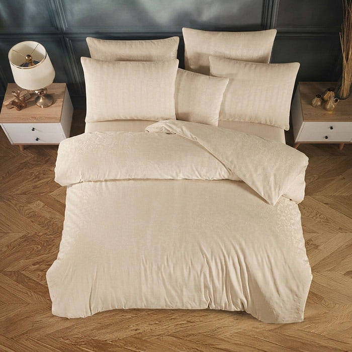 Lenjerie de pat, IRINA HOME, 4 piese, 240x260cm, 200x220 cm, 50x70cm, Satin, Gri, Double Size, Turcia, 240x260cm