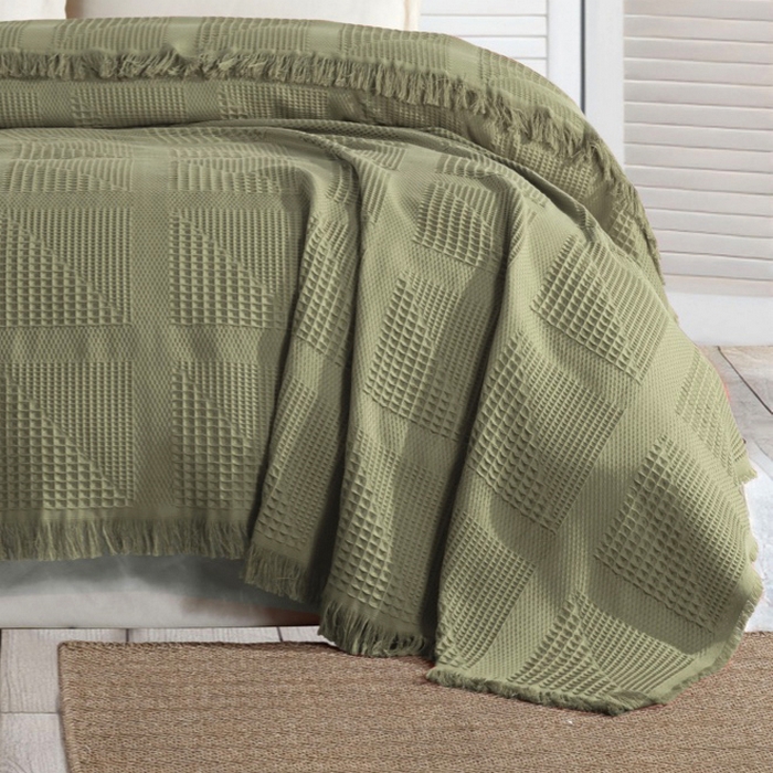 Cuvertura, SAHESER, Khaki, 220x240 cm, Bumbac, 300gr/m2