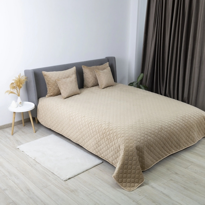 Cuvertura, BALAK HOME, Velour, 220x240cm, Bej