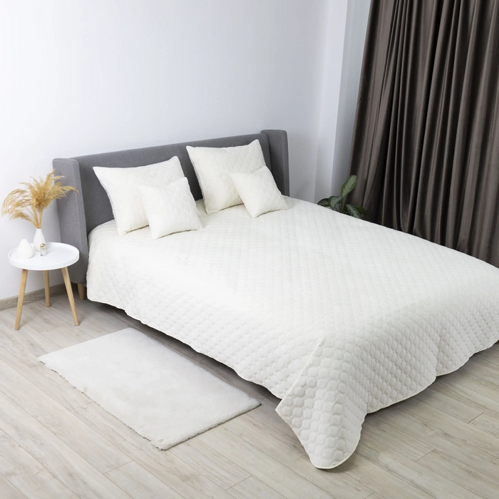 Cuvertura, BALAK HOME, Velour, 220x240cm, Crem