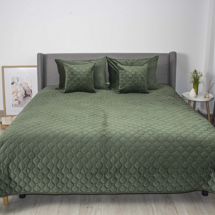Cuvertura, BALAK HOME, Velour, 220x240cm, Verde