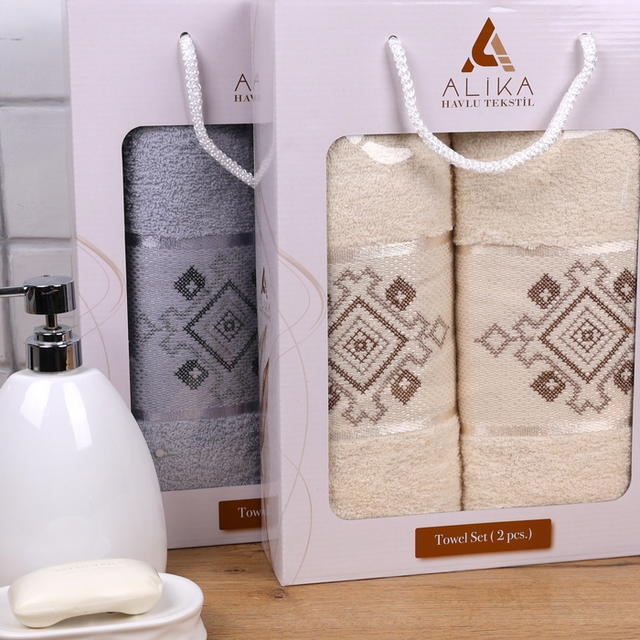 Towel set, ALIKA TEKSTIL, 2 pieces, 70x140 cm, 50x90 cm, Cotton, Various Colors